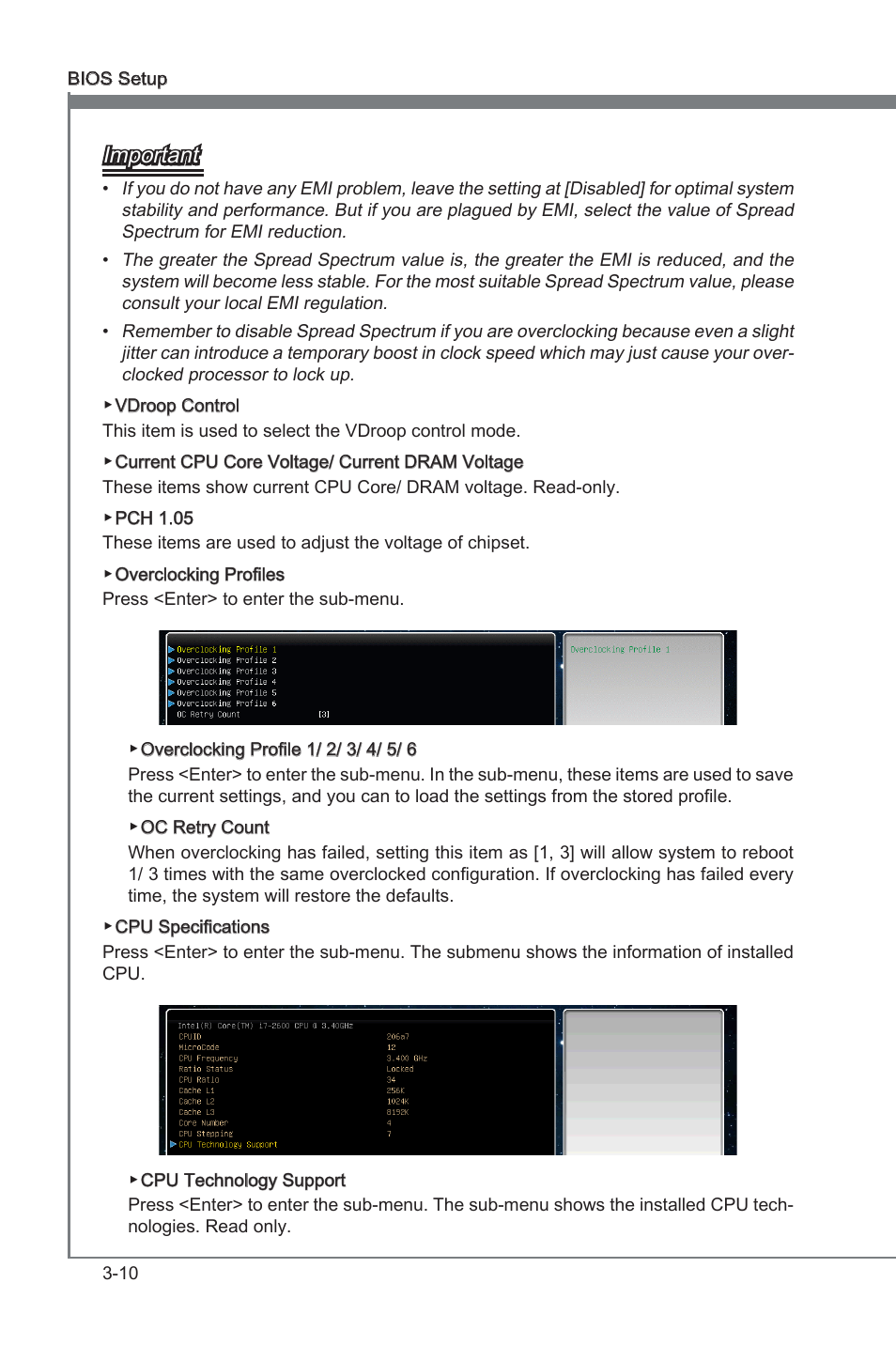 Chapter 3, Important | MSI P67A-G43 (B3) User Manual | Page 48 / 80