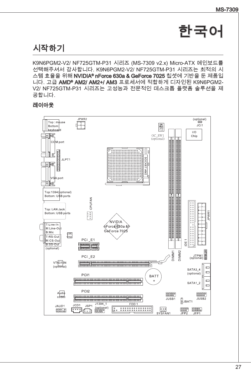 시작하기 | MSI K9N6PGM2-V2(FOR EUP v2.2) User Manual | Page 27 / 153