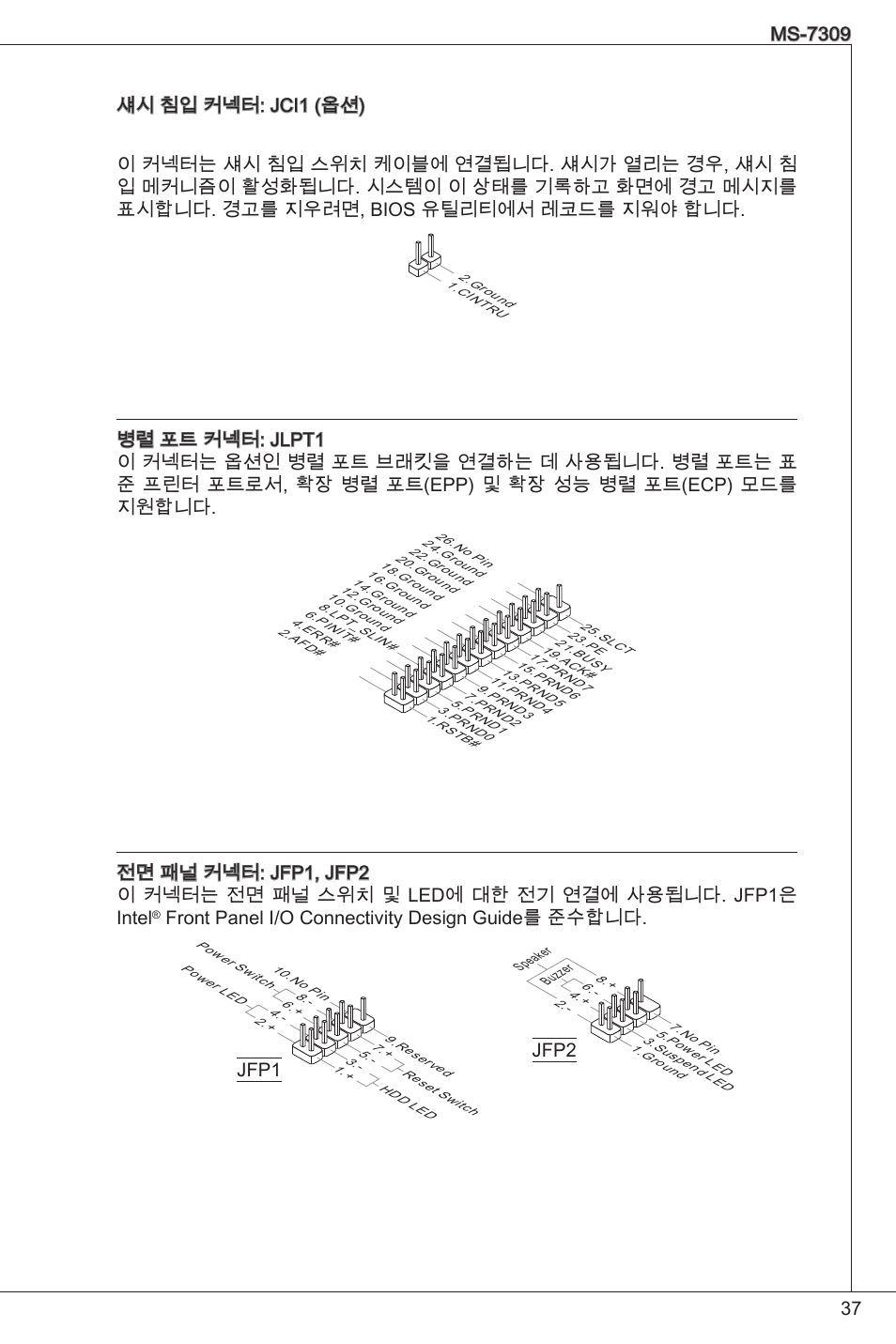 Front panel i/o connectivity design guide를 준수합니다, Jfp2 | MSI K9N6PGM2-V2(FOR EUP v2.2) User Manual | Page 37 / 153