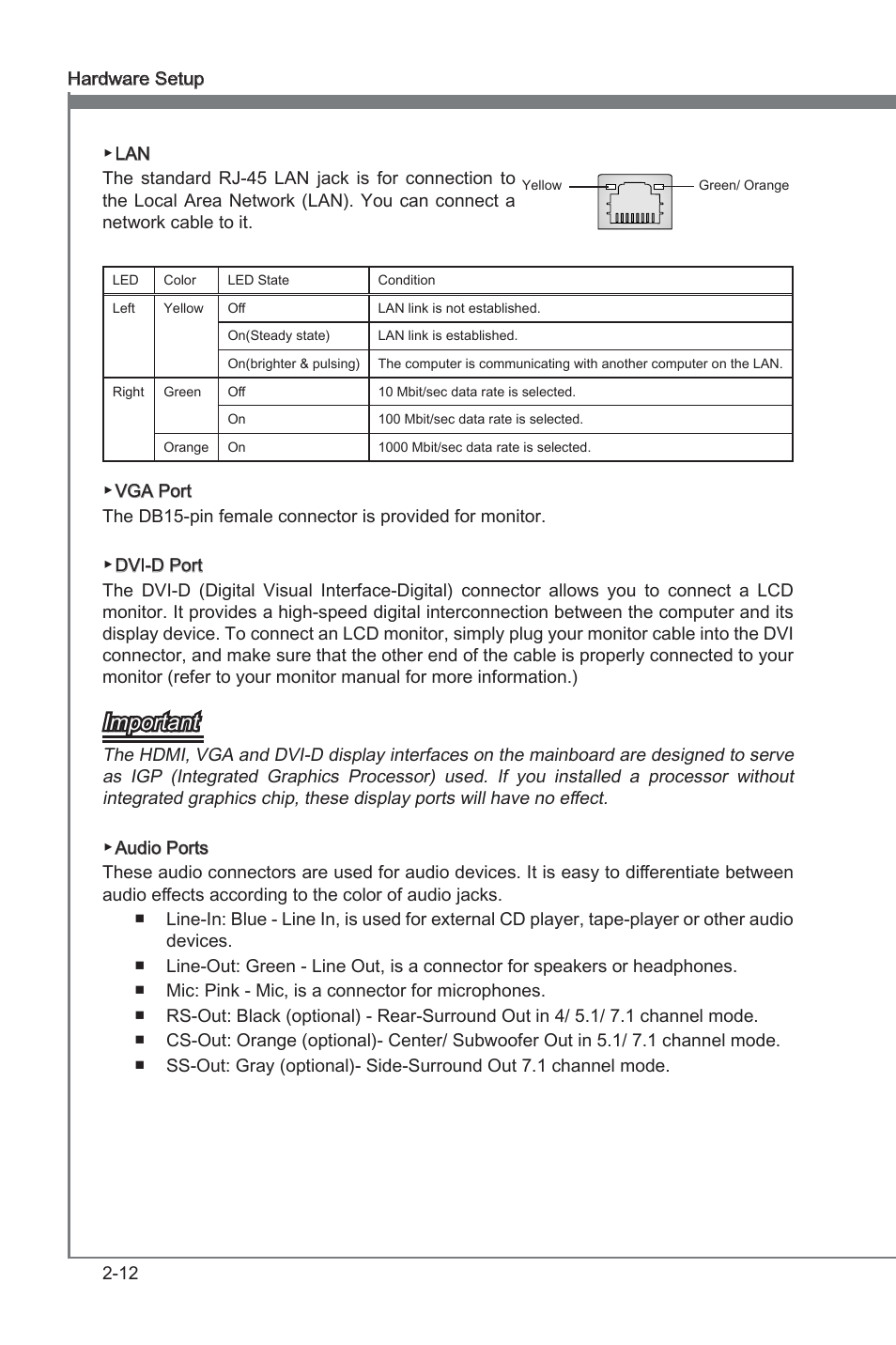 Chapter 2, Important | MSI H67MA-E45 (B3) User Manual | Page 28 / 78