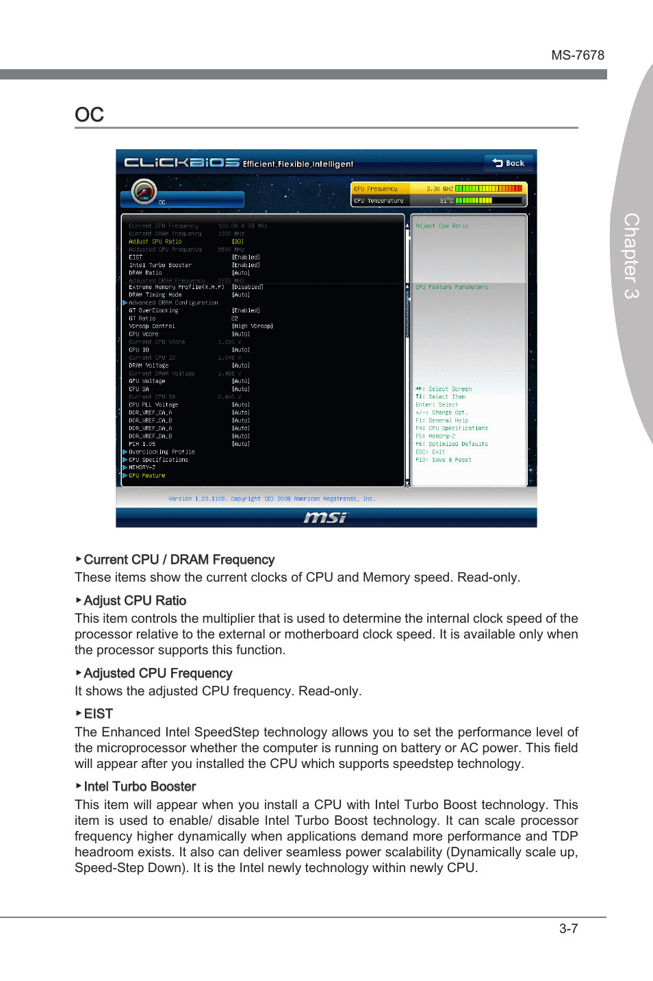 Oc -7, Chapter 3, Chapter 3 oc | MSI H67MA-E45 (B3) User Manual | Page 43 / 78
