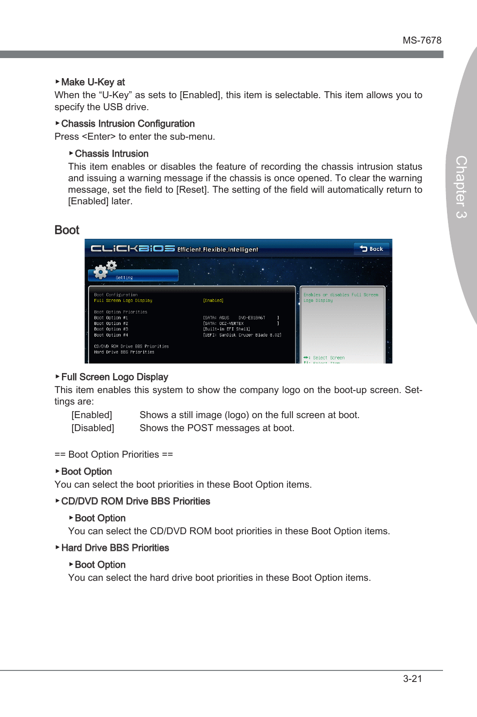 Chapter 3, Boot | MSI H67MA-E45 (B3) User Manual | Page 57 / 78