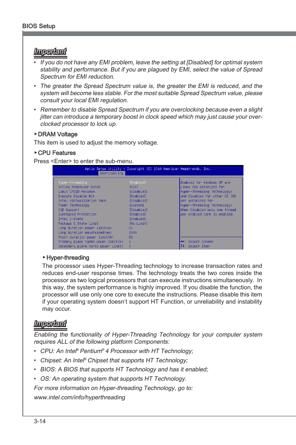 Chapter 3, Important | MSI H61M-E23 (B3) User Manual | Page 50 / 62