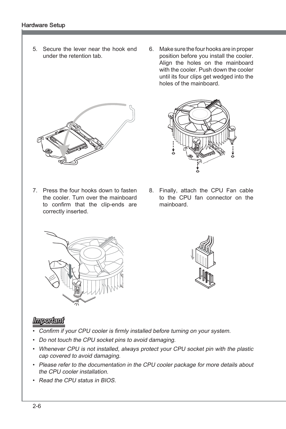 Chapter 2, Important | MSI H61MA-E35 (B3) User Manual | Page 20 / 58