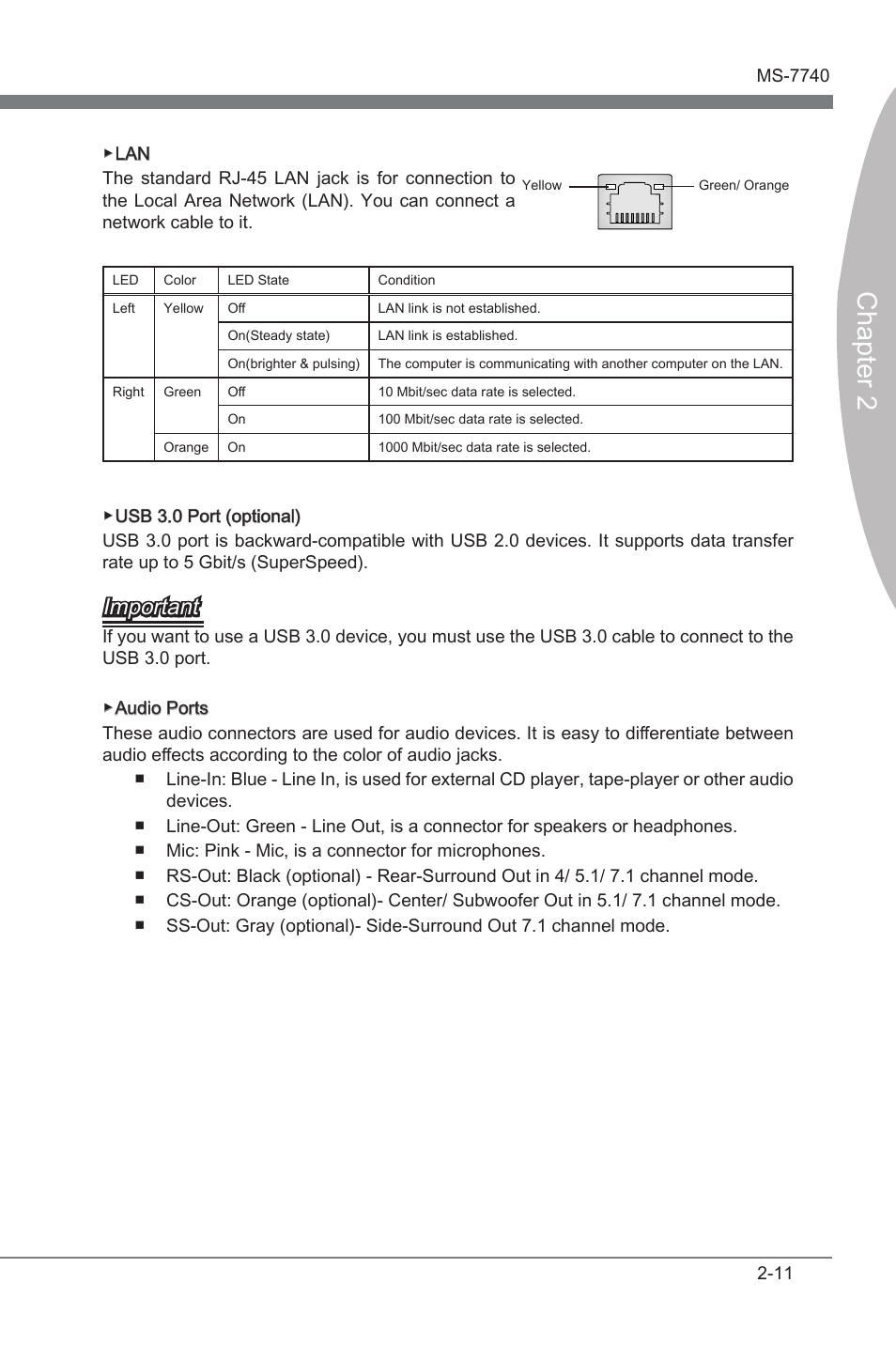 Chapter 2, Important | MSI H61MA-E35 (B3) User Manual | Page 25 / 58