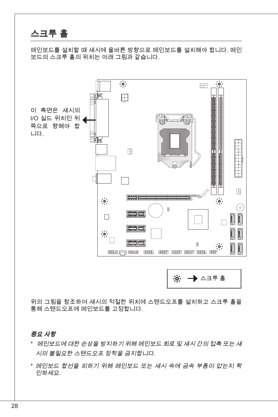 스크루 홀 | MSI H61M-P21 (B3) User Manual | Page 28 / 137