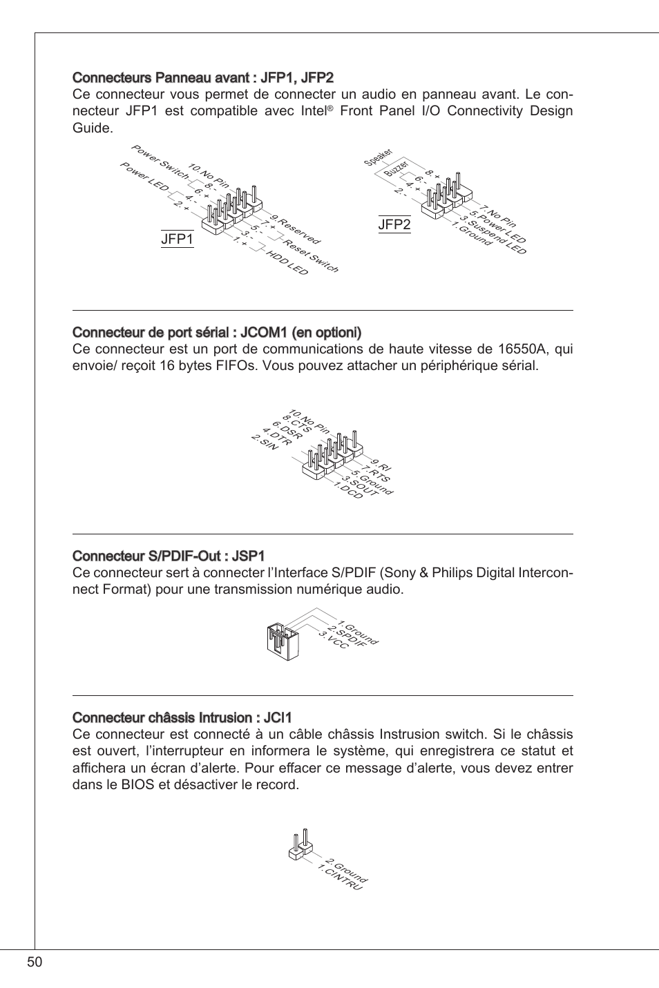 Front panel i/o connectivity design guide | MSI H61M-P21 (B3) User Manual | Page 50 / 137