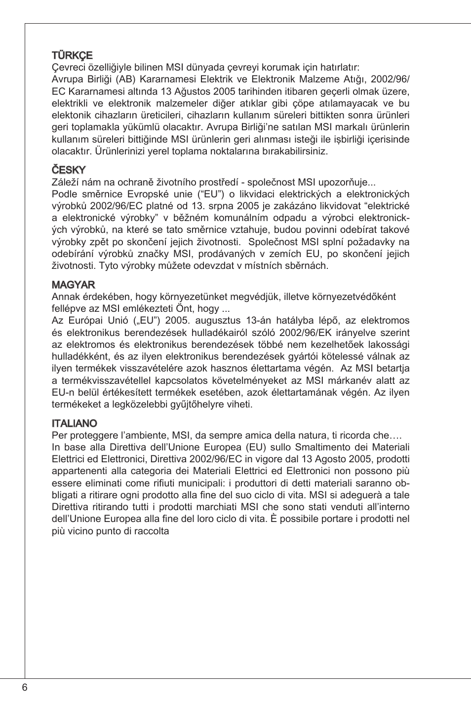 MSI H61M-P21 (B3) User Manual | Page 6 / 137