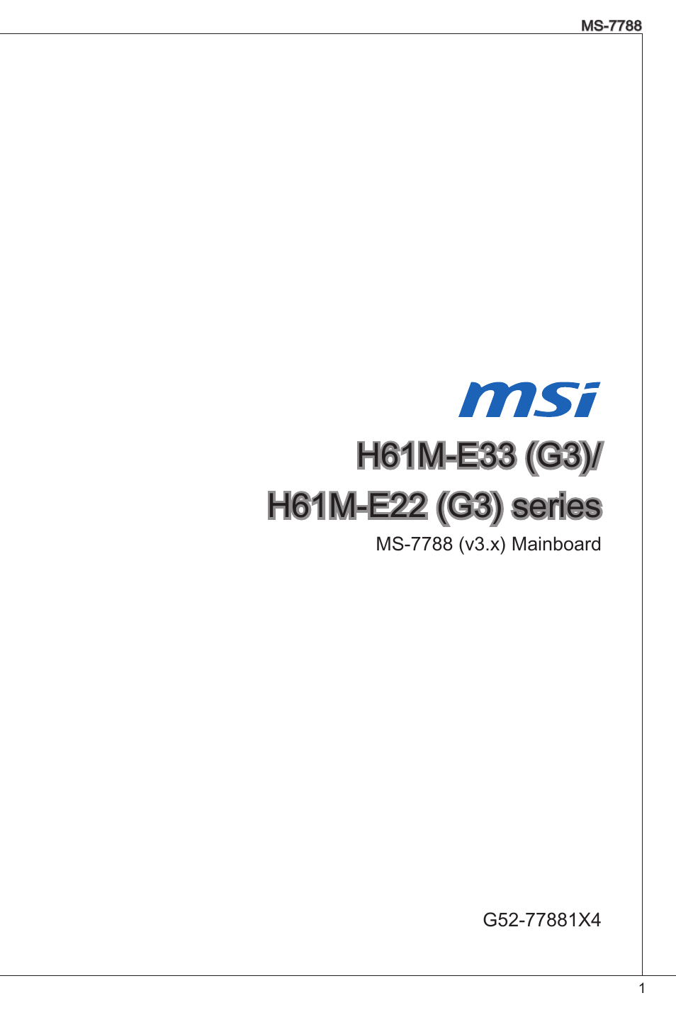 MSI H61M-E33/W8 User Manual | 171 pages