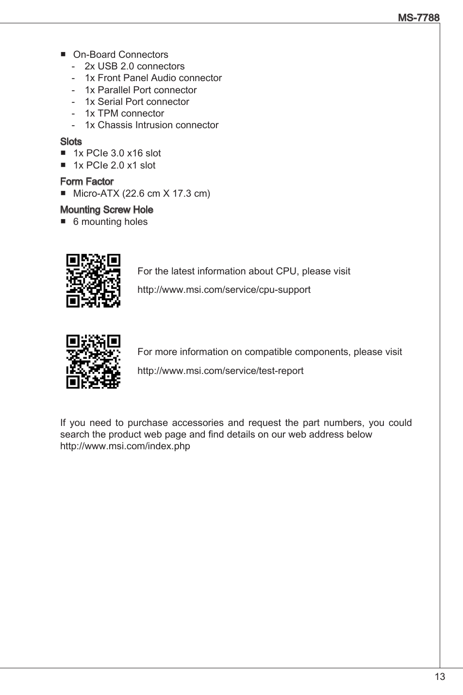 MSI H61M-E33/W8 User Manual | Page 13 / 171