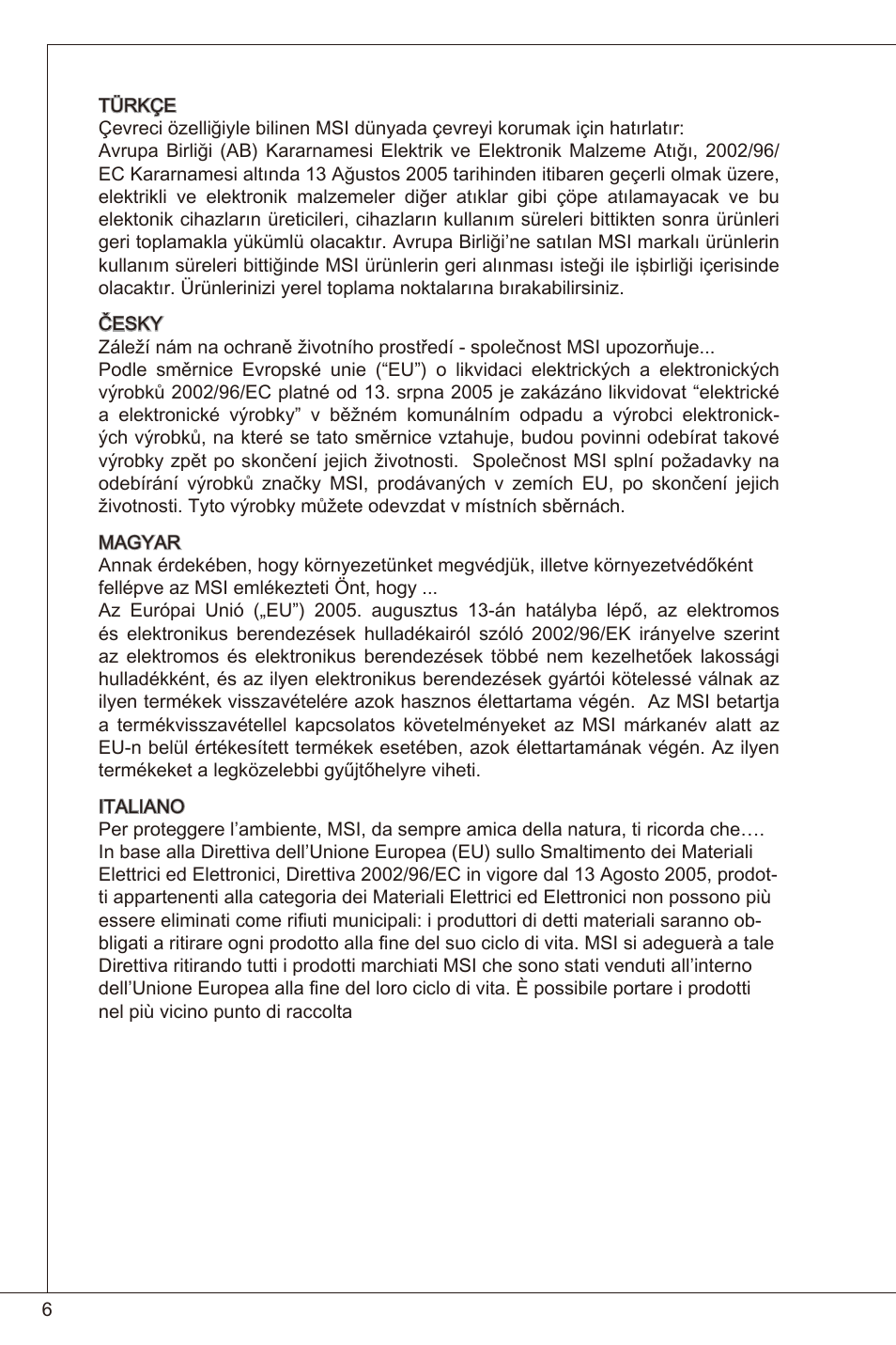 MSI H61I-E35 (B3) User Manual | Page 6 / 121