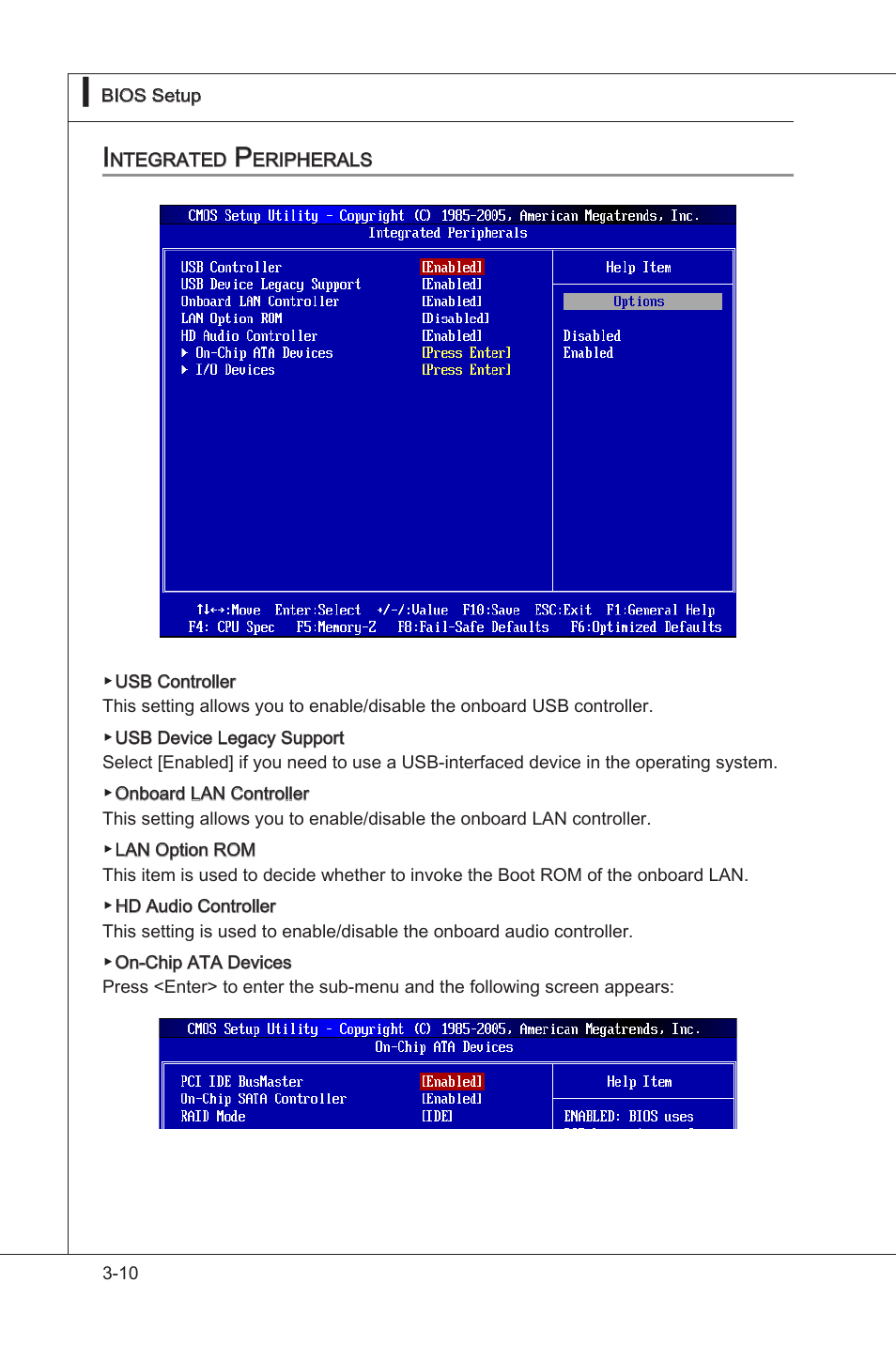 Integrated peripherals, Integrated perpherals -10 | MSI H55M-P33 User Manual | Page 46 / 88