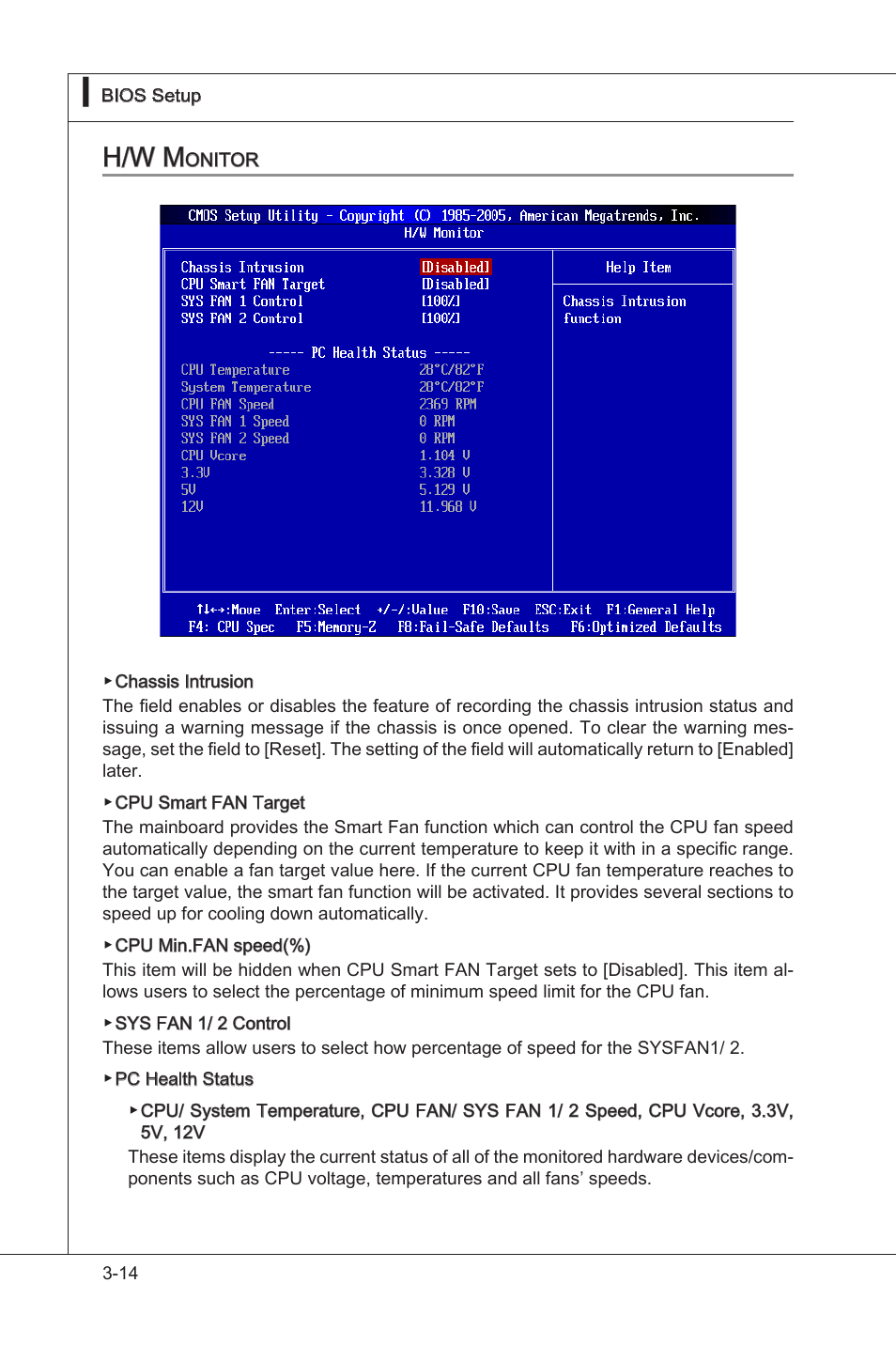 H/w monitor, H/w montor -14, H/w m | MSI H55M-P33 User Manual | Page 50 / 88