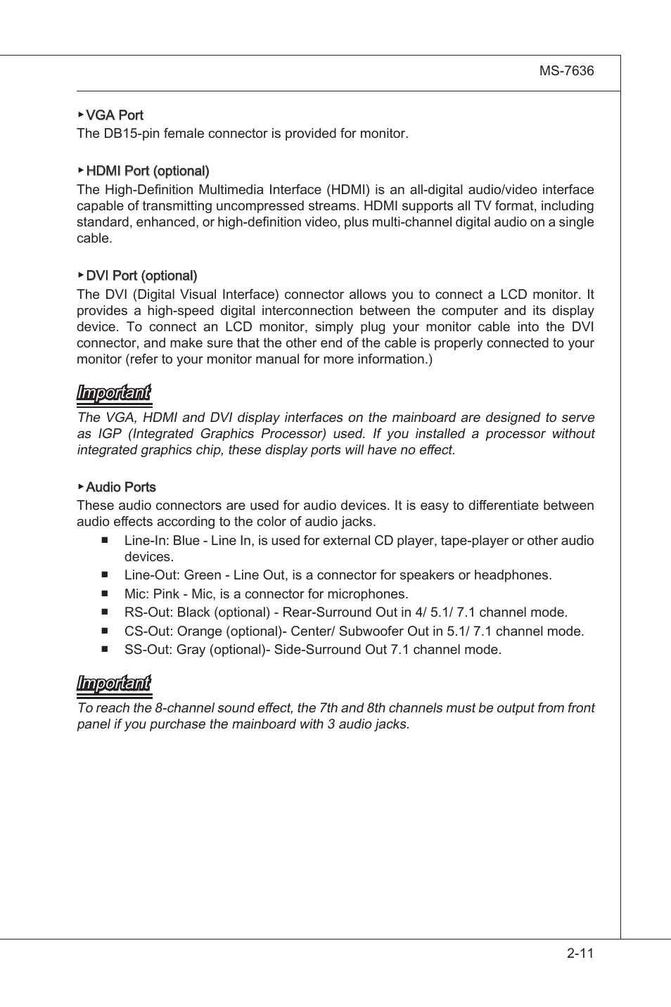 Important | MSI H55M-E33 User Manual | Page 27 / 90