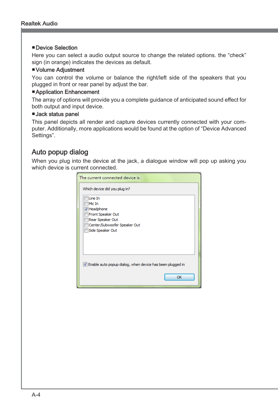 Append x a, Auto popup dalog | MSI H55M-E21 User Manual | Page 68 / 68