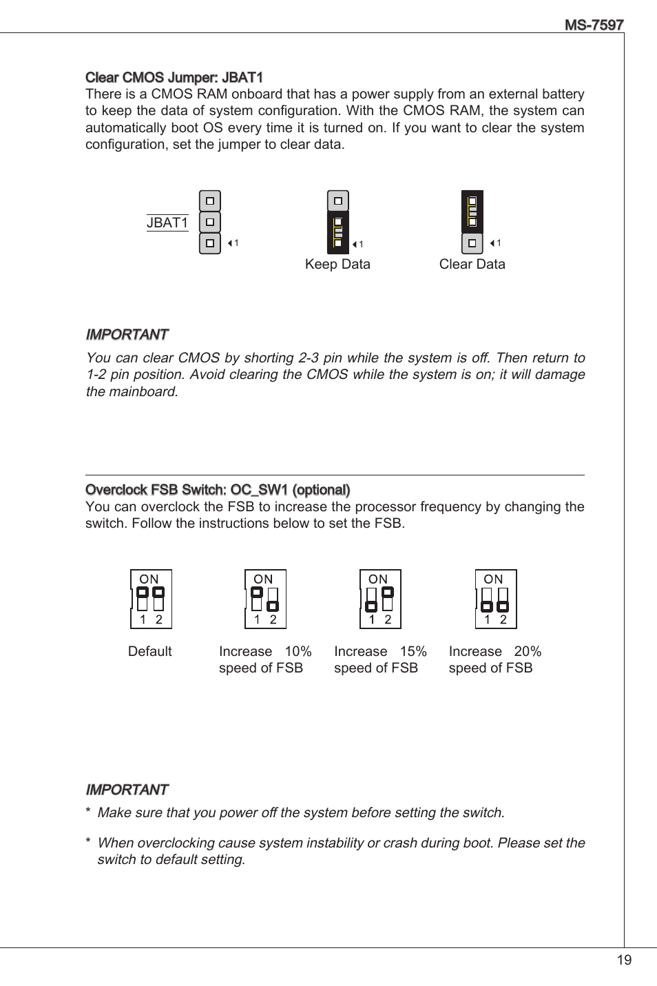 MSI GF615M-P31 User Manual | Page 19 / 153