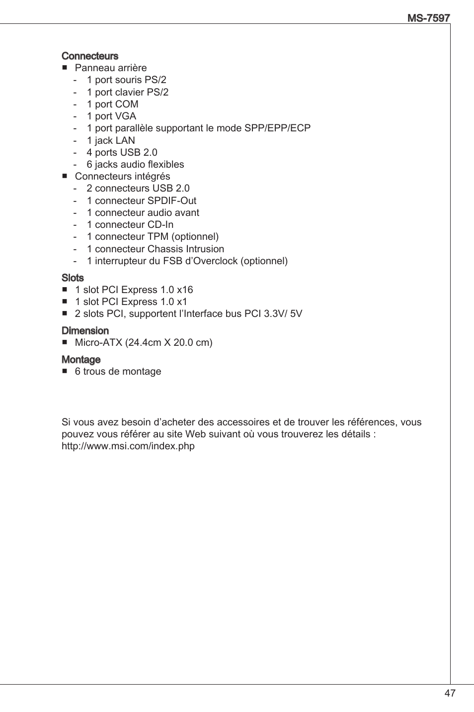 MSI GF615M-P31 User Manual | Page 47 / 153