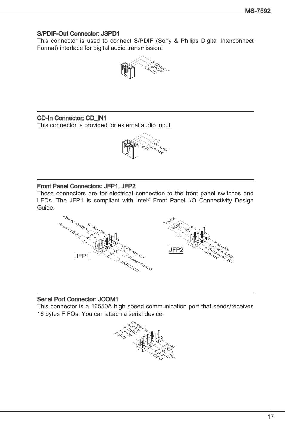 Front panel i/o connectivity design guide | MSI G41M4-F User Manual | Page 17 / 153