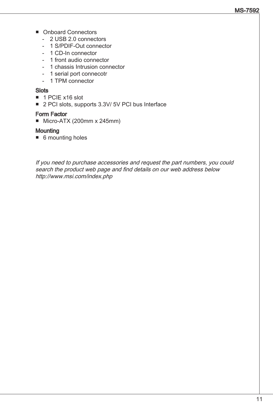 MSI G41M-P26 User Manual | Page 11 / 155