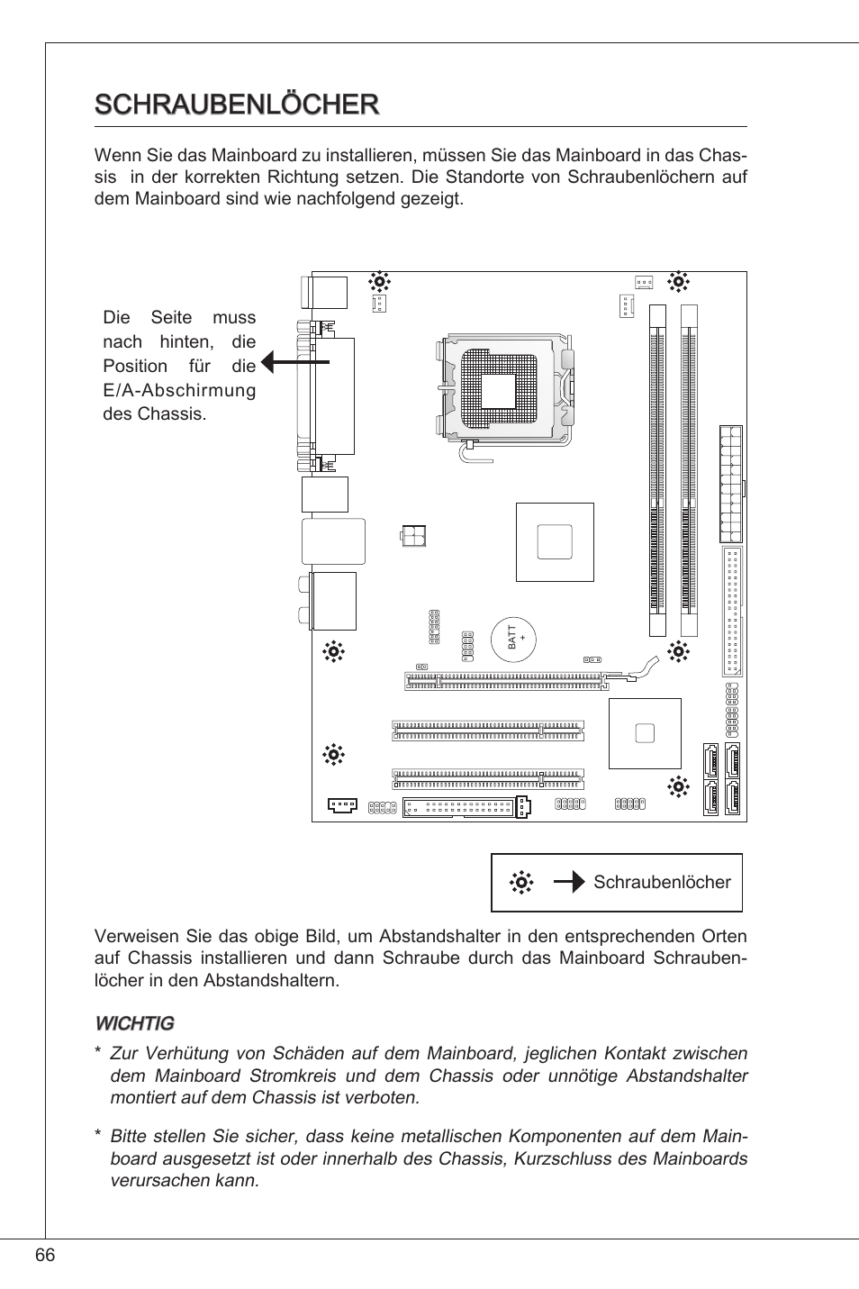 Schraubenlöcher | MSI G41M-P26 User Manual | Page 66 / 155