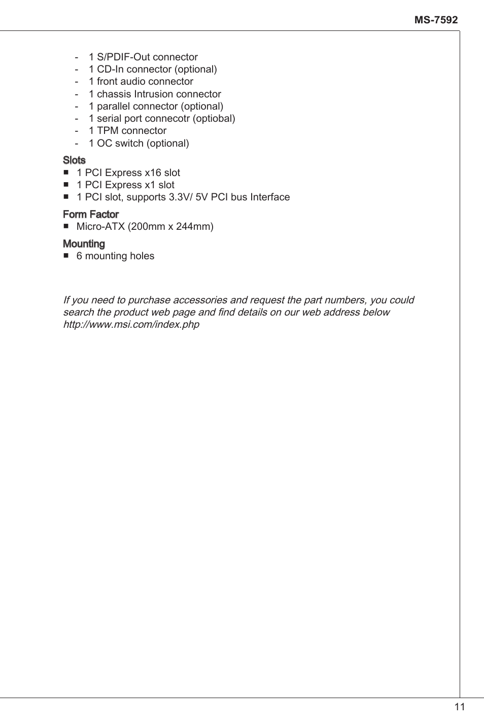 MSI G41M-P25 User Manual | Page 11 / 155
