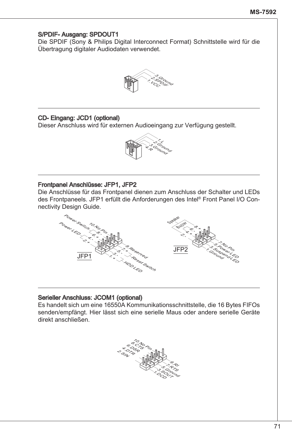 Front panel i/o con- nectivity design guide | MSI G41M-P25 User Manual | Page 71 / 155