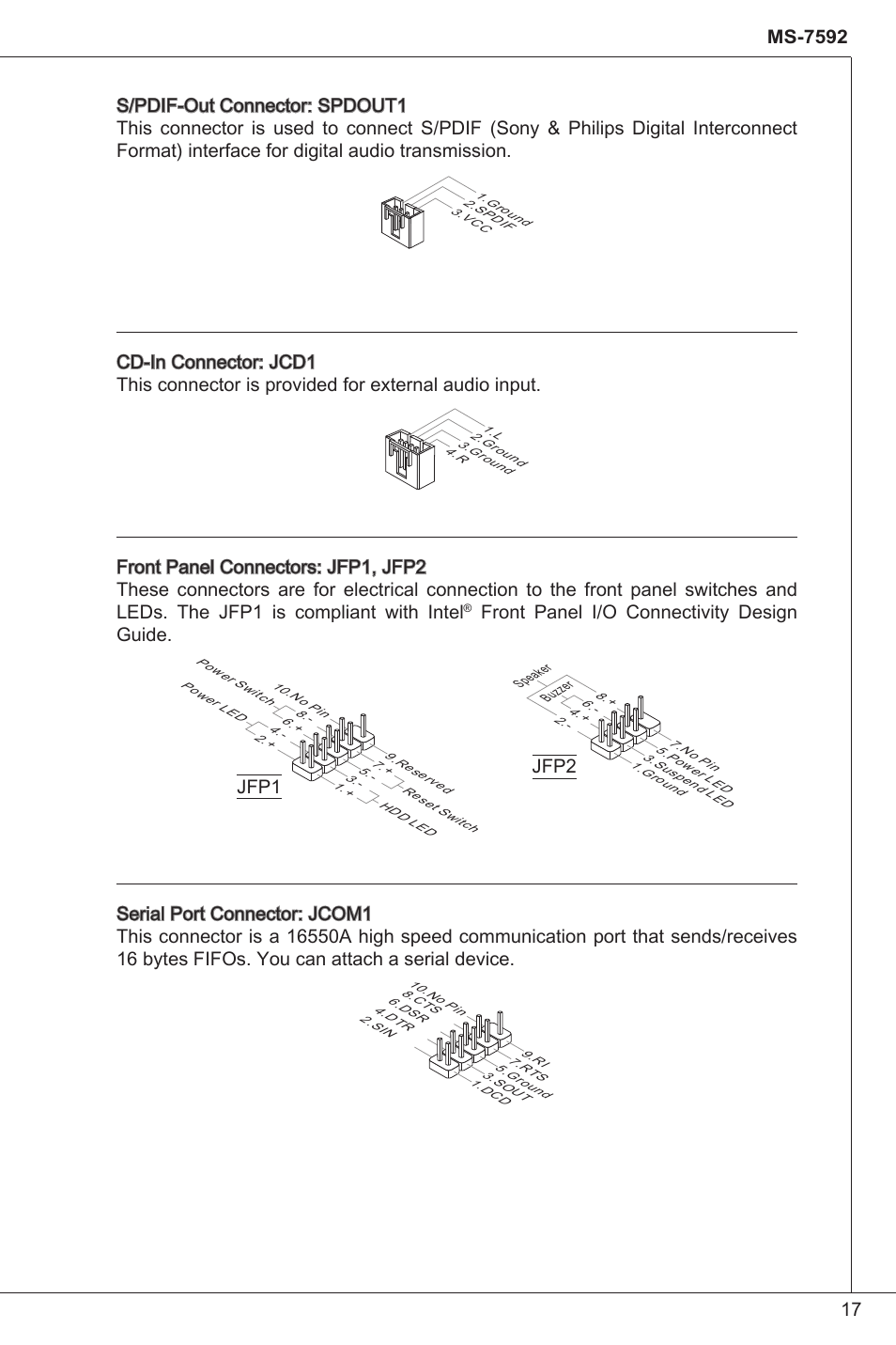 Front panel i/o connectivity design guide | MSI G41M-P23 User Manual | Page 17 / 155