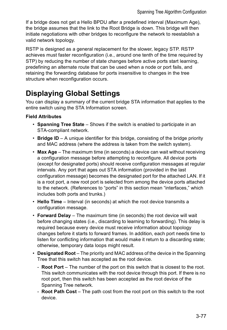 Displaying global settings | Accton Technology VS4512DC User Manual | Page 107 / 334