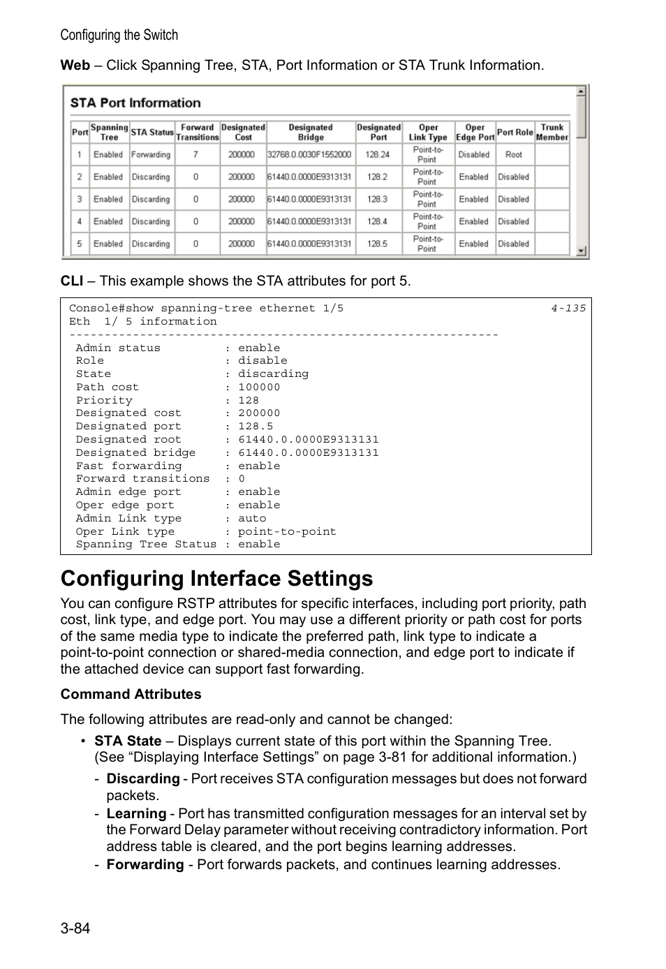 Configuring interface settings | Accton Technology VS4512DC User Manual | Page 114 / 334