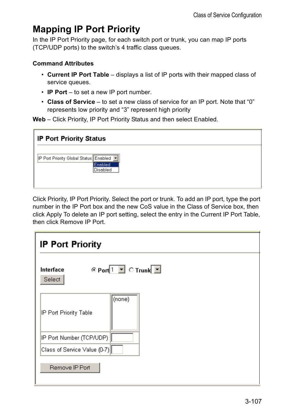 Mapping ip port priority | Accton Technology VS4512DC User Manual | Page 137 / 334