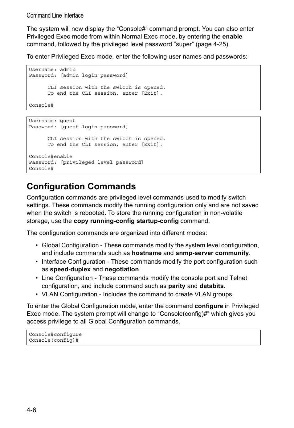 Configuration commands | Accton Technology VS4512DC User Manual | Page 152 / 334