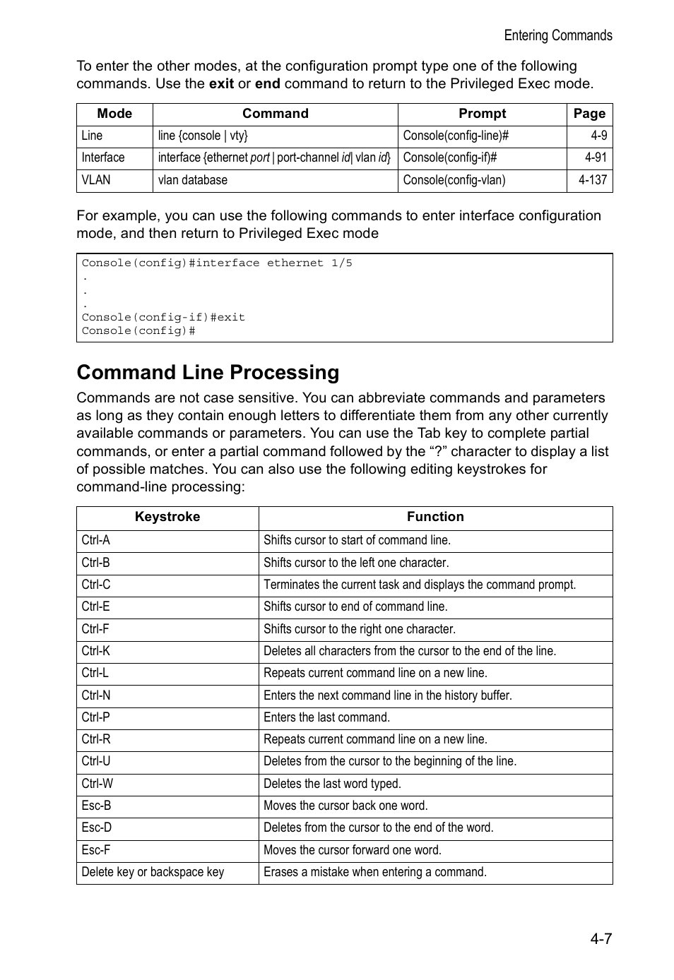 Command line processing | Accton Technology VS4512DC User Manual | Page 153 / 334