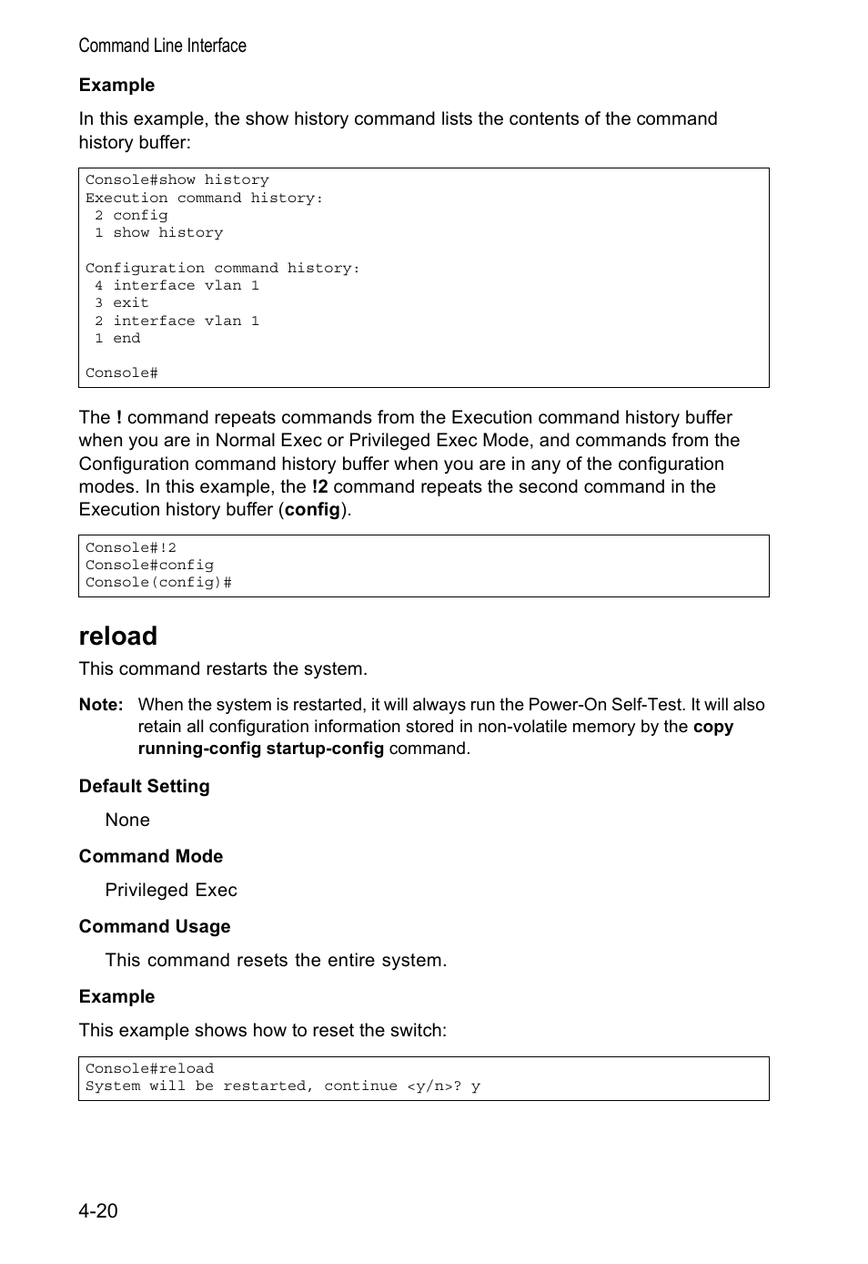 Reload, Reload 4-20 | Accton Technology VS4512DC User Manual | Page 166 / 334