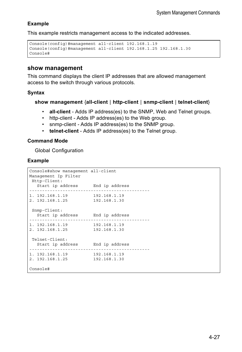 Show management | Accton Technology VS4512DC User Manual | Page 173 / 334