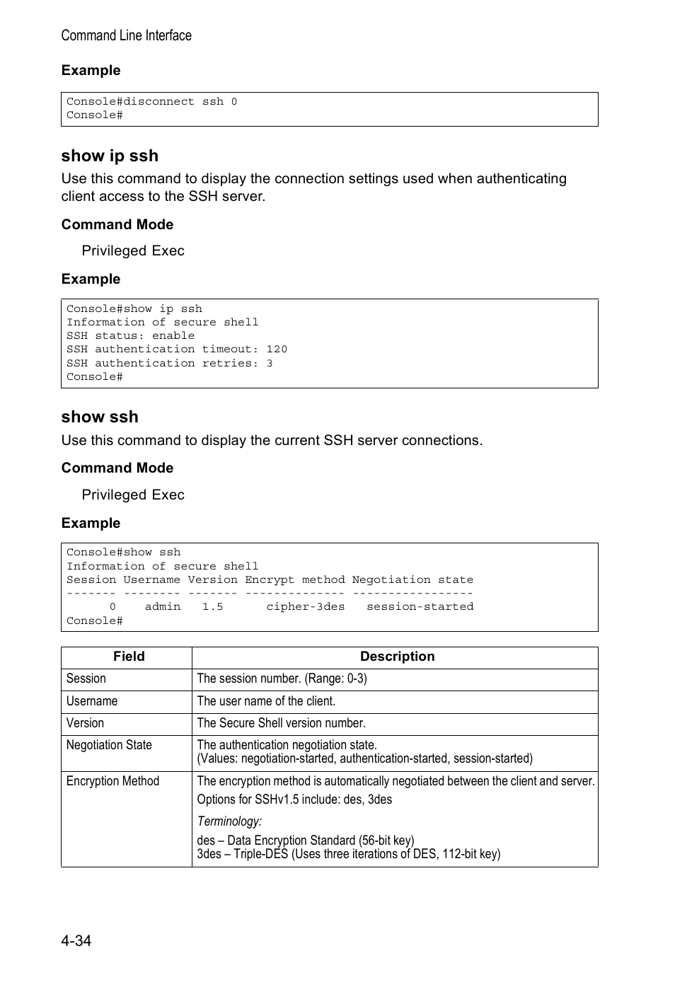 Show ip ssh, Show ssh | Accton Technology VS4512DC User Manual | Page 180 / 334