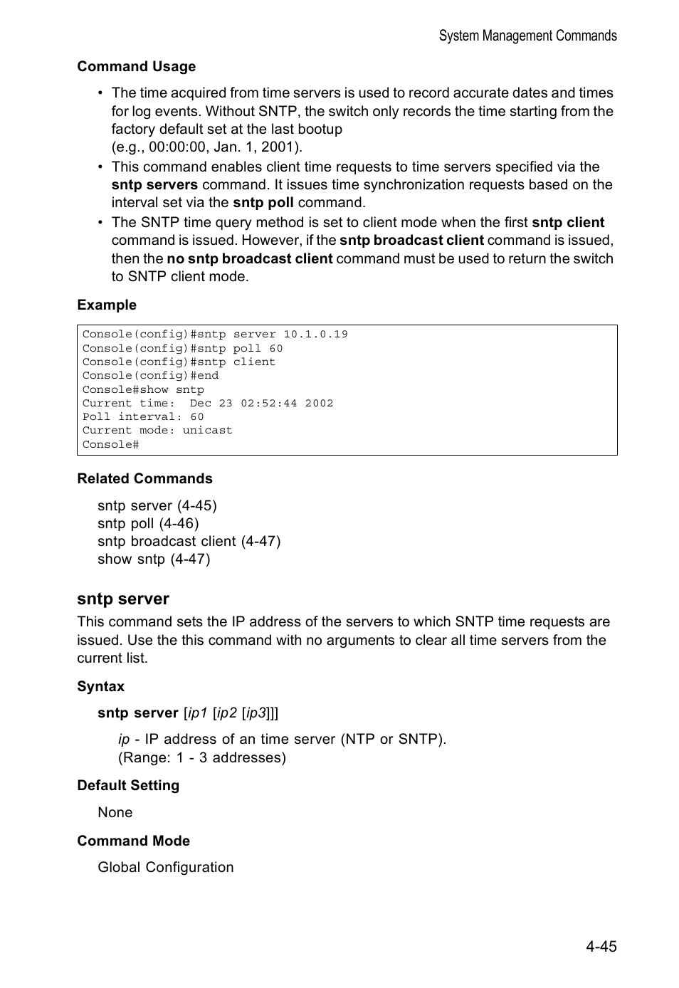 Sntp server | Accton Technology VS4512DC User Manual | Page 191 / 334