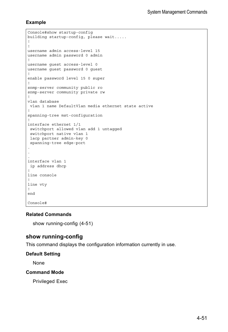 Show running-config | Accton Technology VS4512DC User Manual | Page 197 / 334
