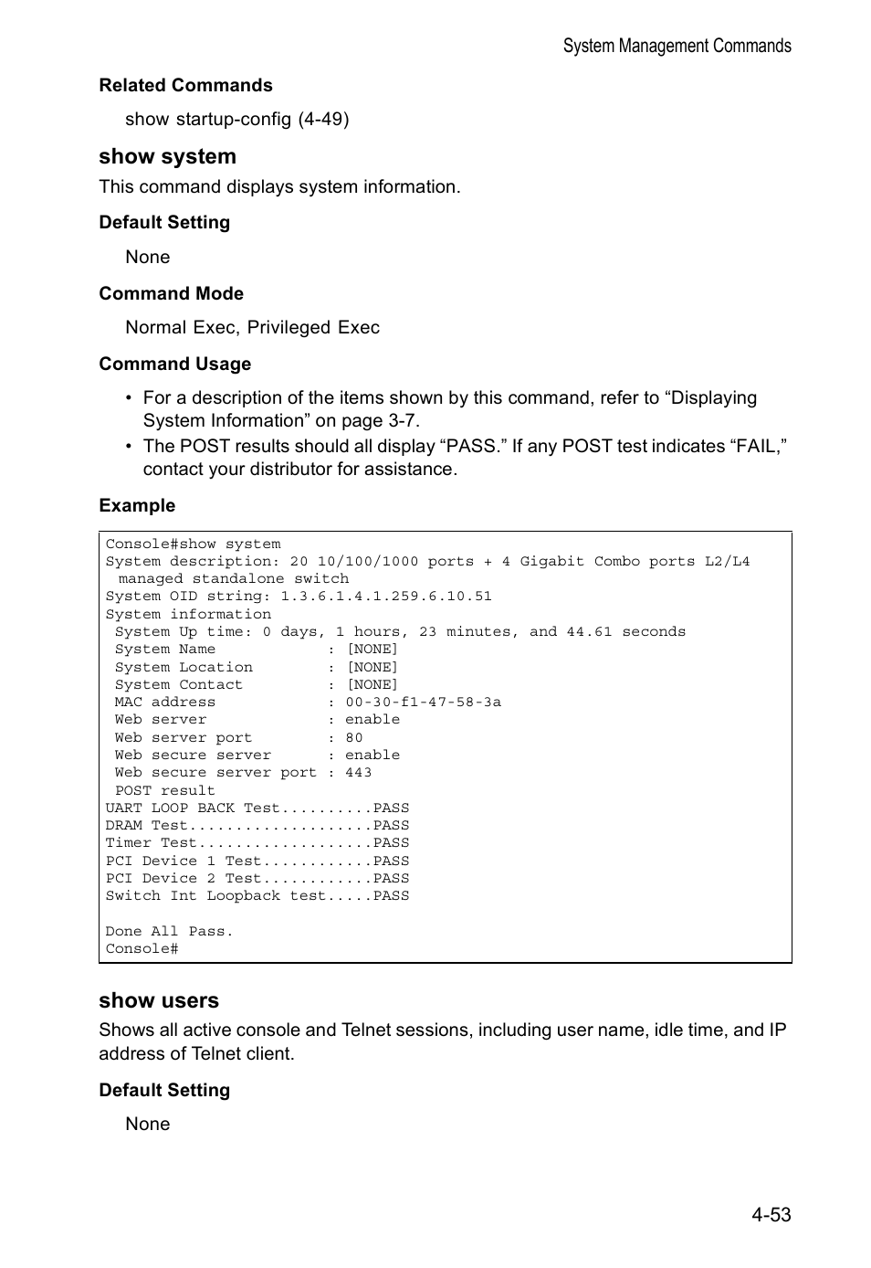 Show system, Show users | Accton Technology VS4512DC User Manual | Page 199 / 334