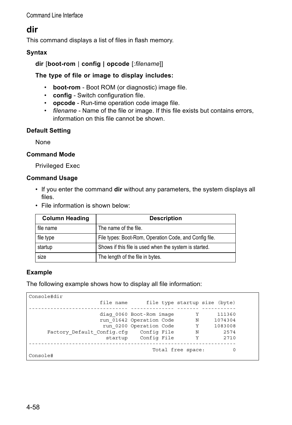 Dir 4-58 | Accton Technology VS4512DC User Manual | Page 204 / 334