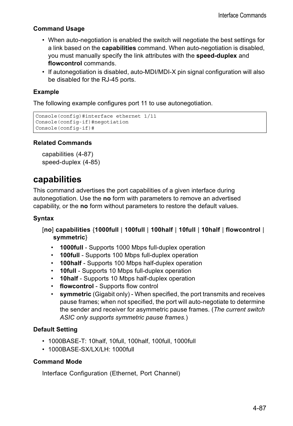 Capabilities, Capabilities 4-87 | Accton Technology VS4512DC User Manual | Page 233 / 334