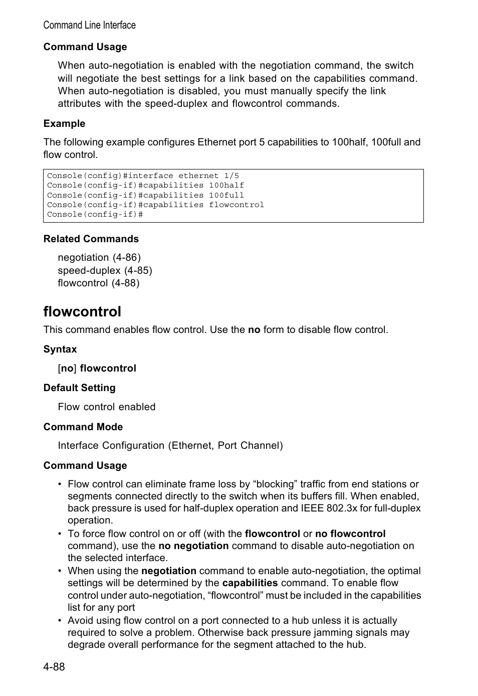 Flowcontrol, Flowcontrol 4-88 | Accton Technology VS4512DC User Manual | Page 234 / 334