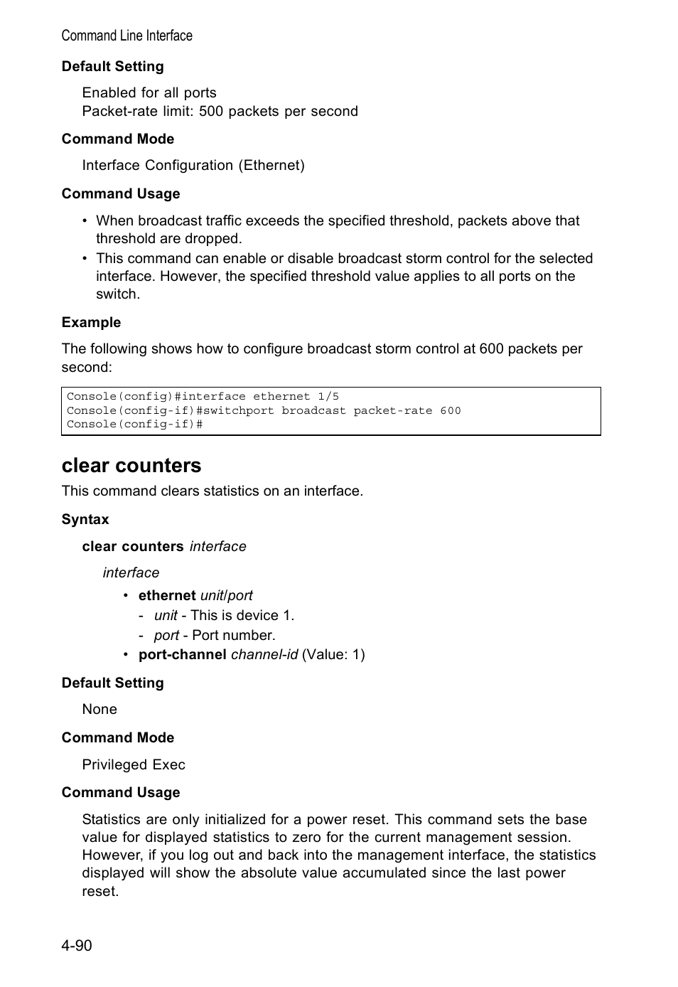 Clear counters | Accton Technology VS4512DC User Manual | Page 236 / 334