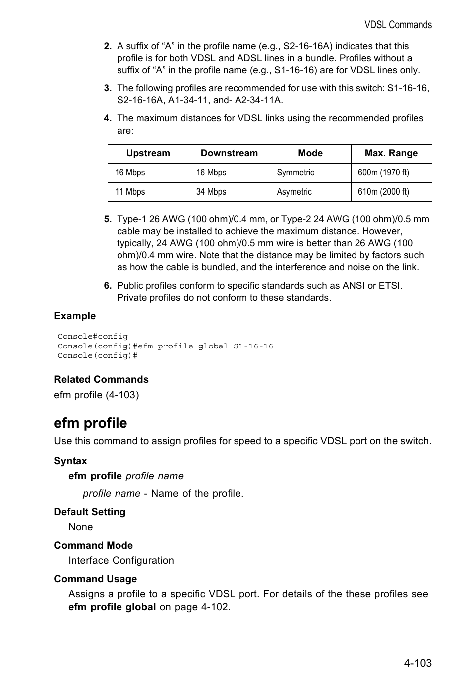 Efm profile | Accton Technology VS4512DC User Manual | Page 249 / 334