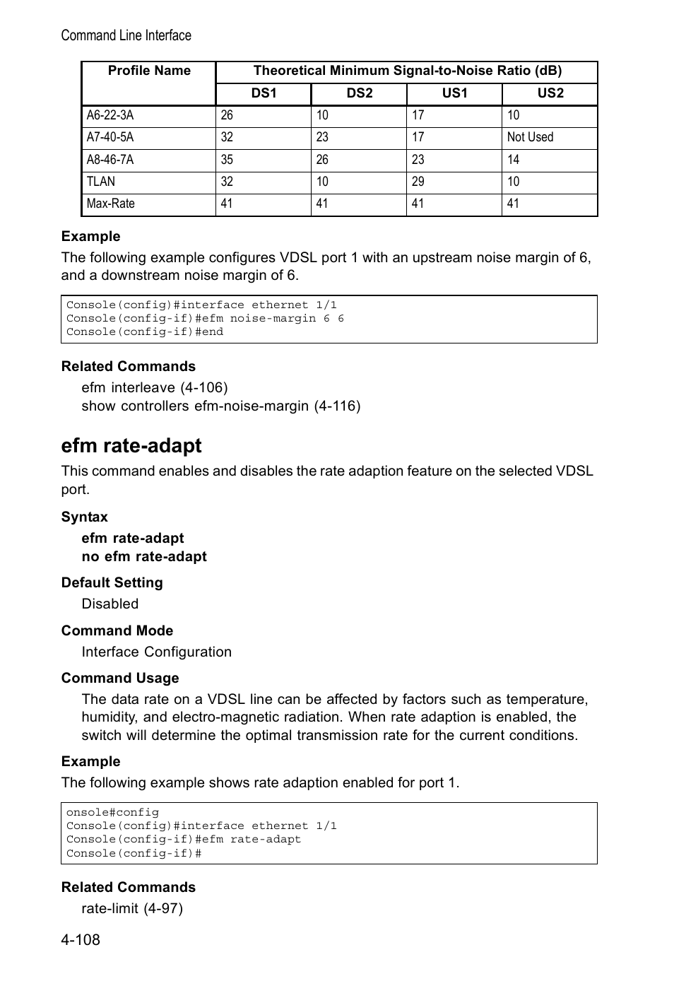 Efm rate-adapt | Accton Technology VS4512DC User Manual | Page 254 / 334