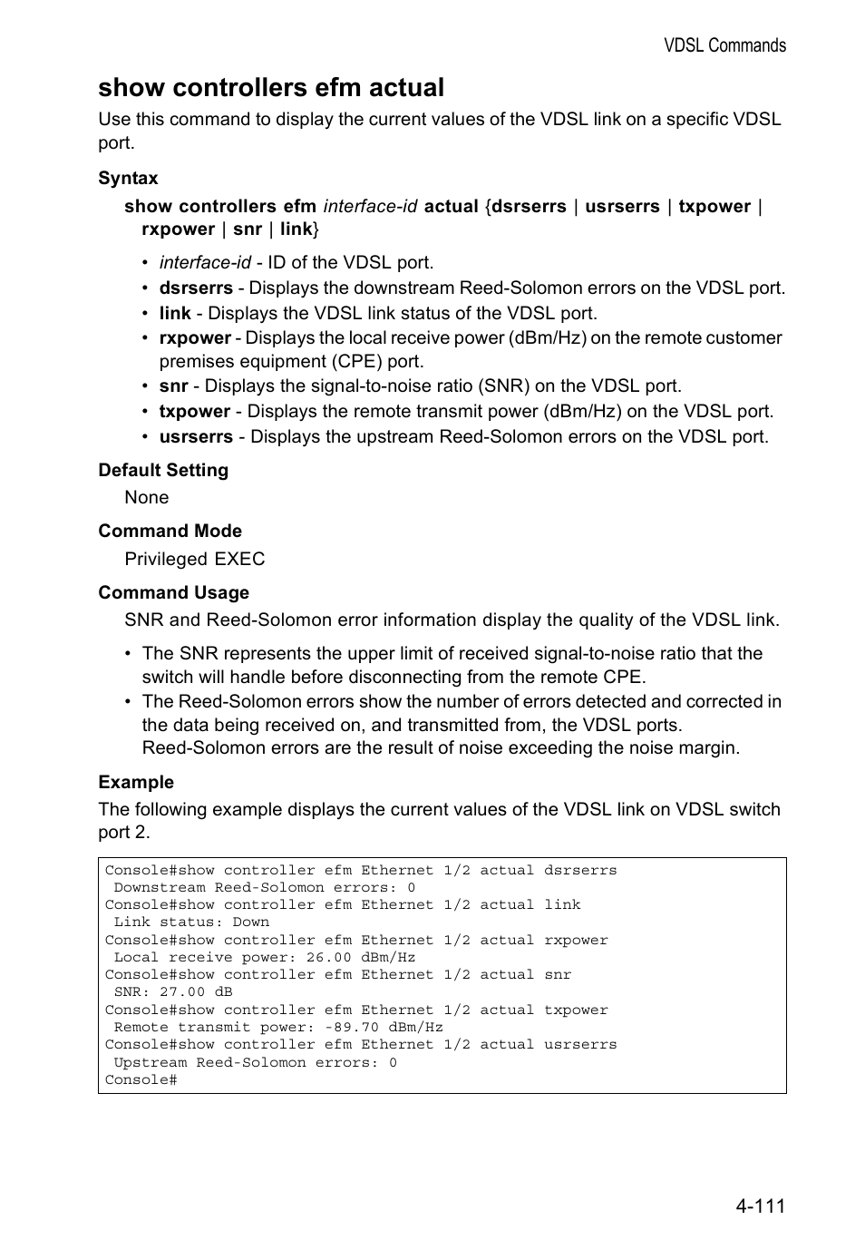 Show controllers efm actual | Accton Technology VS4512DC User Manual | Page 257 / 334