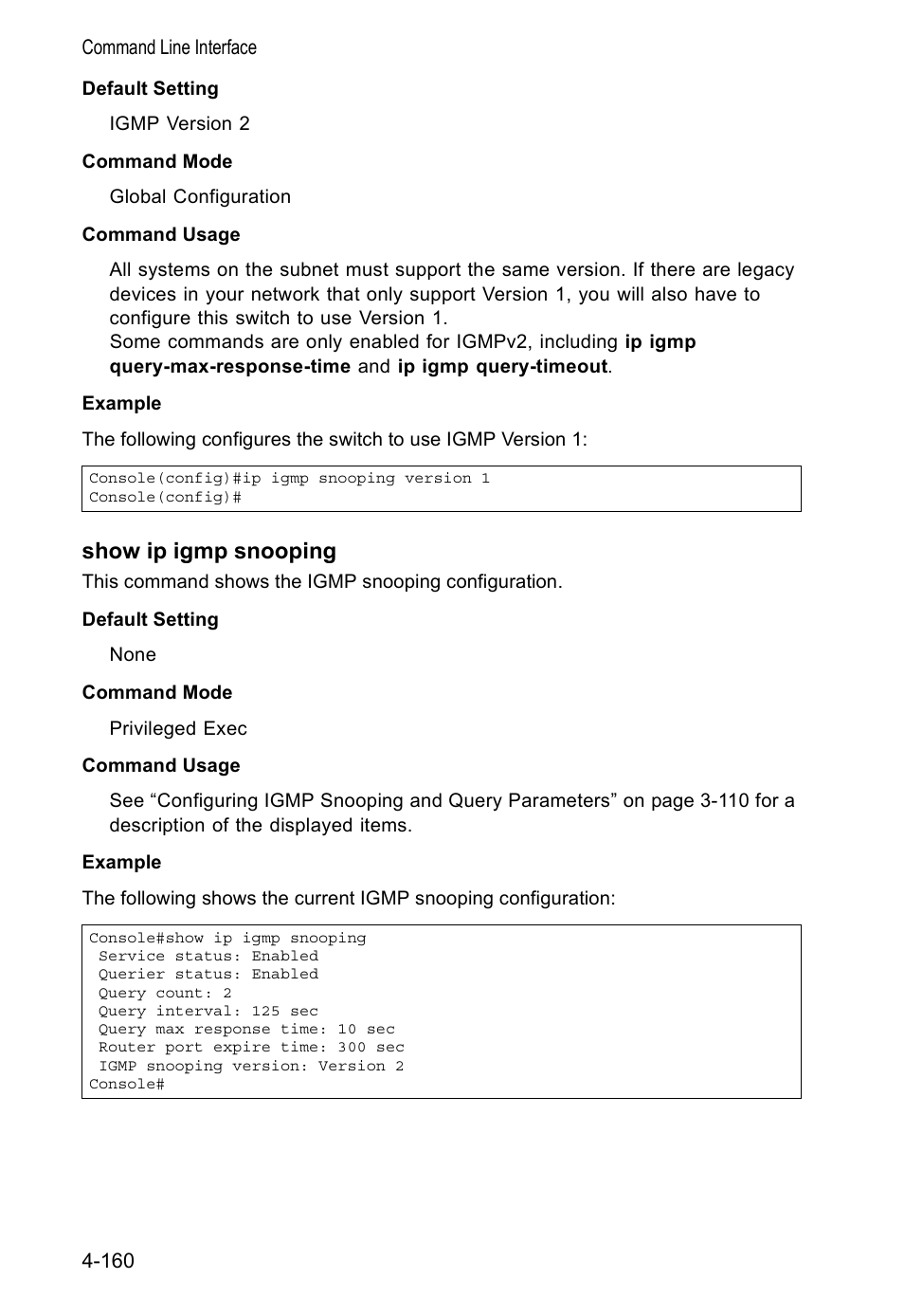 Show ip igmp snooping | Accton Technology VS4512DC User Manual | Page 306 / 334