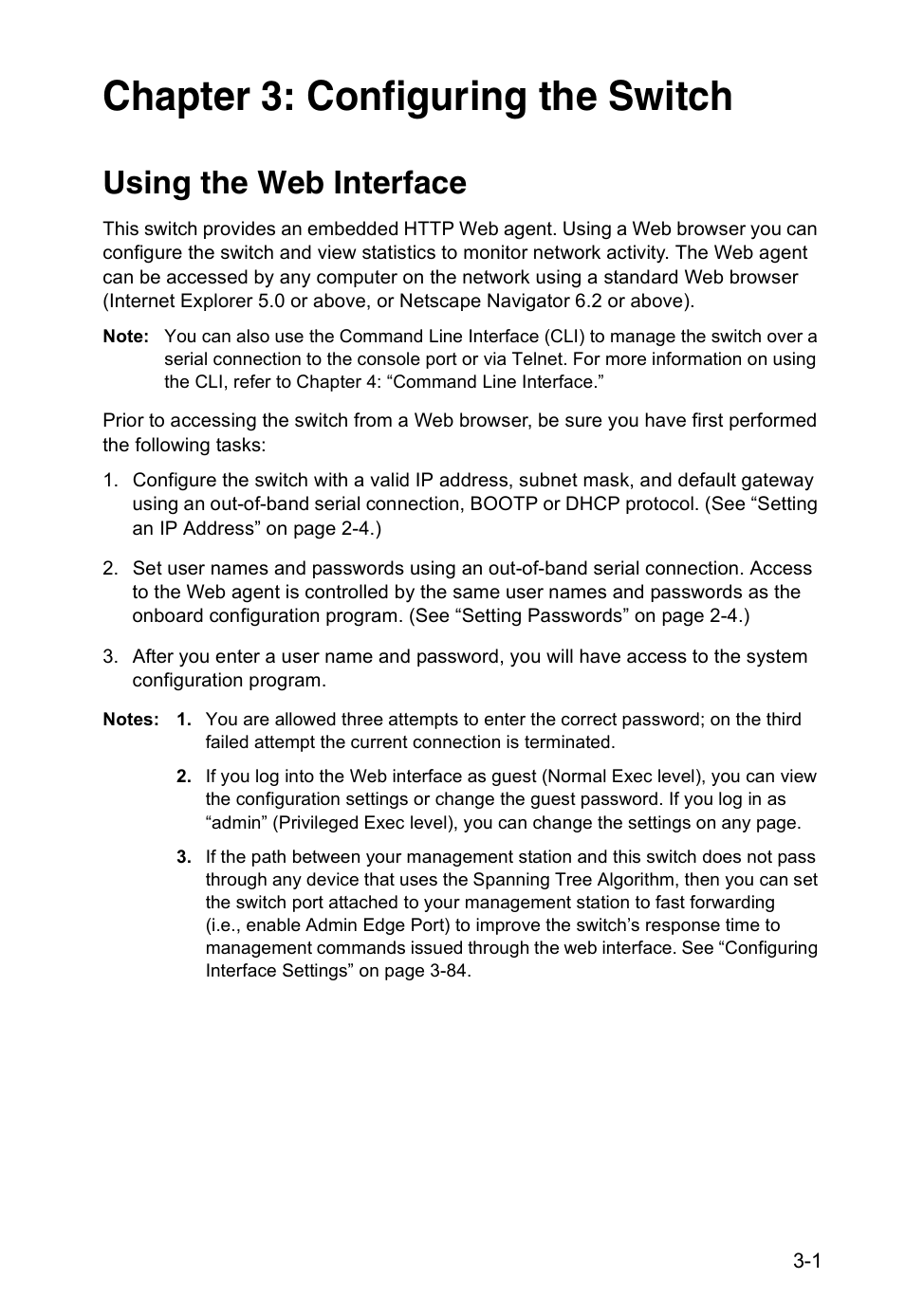 Chapter 3: configuring the switch, Using the web interface | Accton Technology VS4512DC User Manual | Page 31 / 334