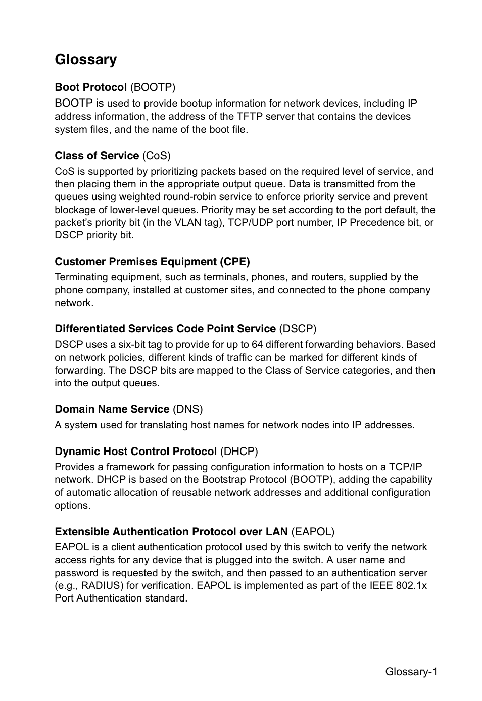 Glossary | Accton Technology VS4512DC User Manual | Page 323 / 334