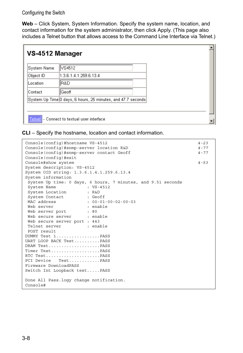 Configuring the switch 3-8 | Accton Technology VS4512DC User Manual | Page 38 / 334
