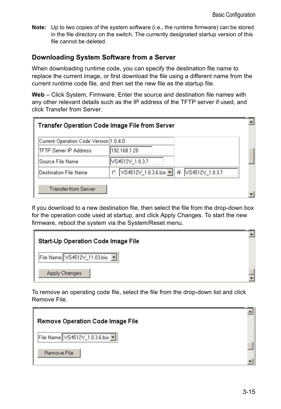 Downloading system software from a server | Accton Technology VS4512DC User Manual | Page 45 / 334